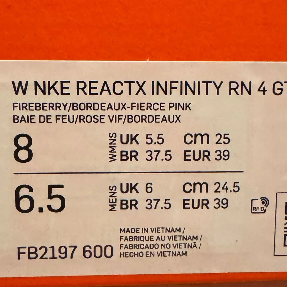 Nike ReactX Infinity RN4 GTX - Hot Pink - Women's 8